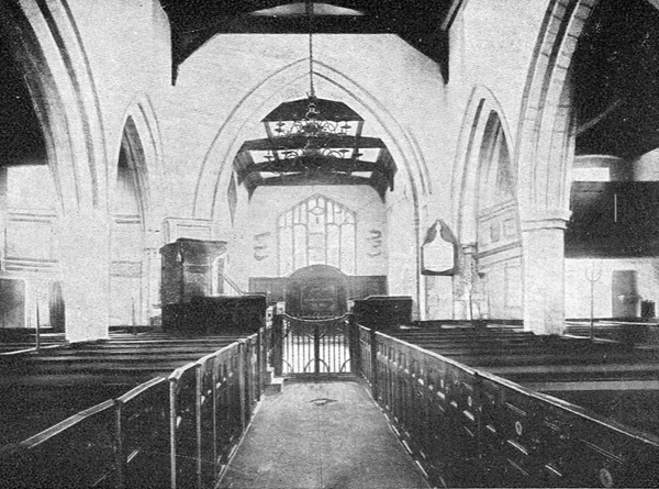 Church interior looking towards chancel